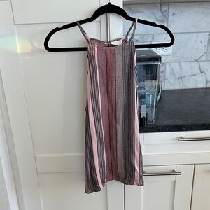 Striped Pink and Gray Tank Top